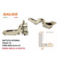 CERNIERA SALICE C2A4P99 FORO mm.35 BATTUTA INTERNA COLLO 18 SENZA MOLLA A SCATTO