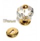 POMOLO PER PORTA PORTONE CRISTALLO SWAROVSKY d.mm.80 ORO GOLD GIREVOLE O FISSO 