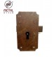 SERRATURA PER MOBILI ANTICHI E. mm.20 CASSA ESTERNA REDOSSO OTTONE ANTICO DX/SX