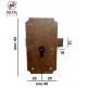 SERRATURA PER MOBILI ANTICHI E. mm.20 CASSA ESTERNA REDOSSO OTTONE ANTICO DX/SX