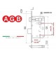 SERRATURA PORTA AGB PATENT PICCOLA B005715003 E. mm.50 OTTONATA CON INCONTRO